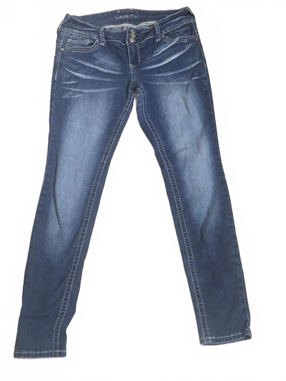 Vanity Women's Dark Wash Embellished Jeans 31W 32L